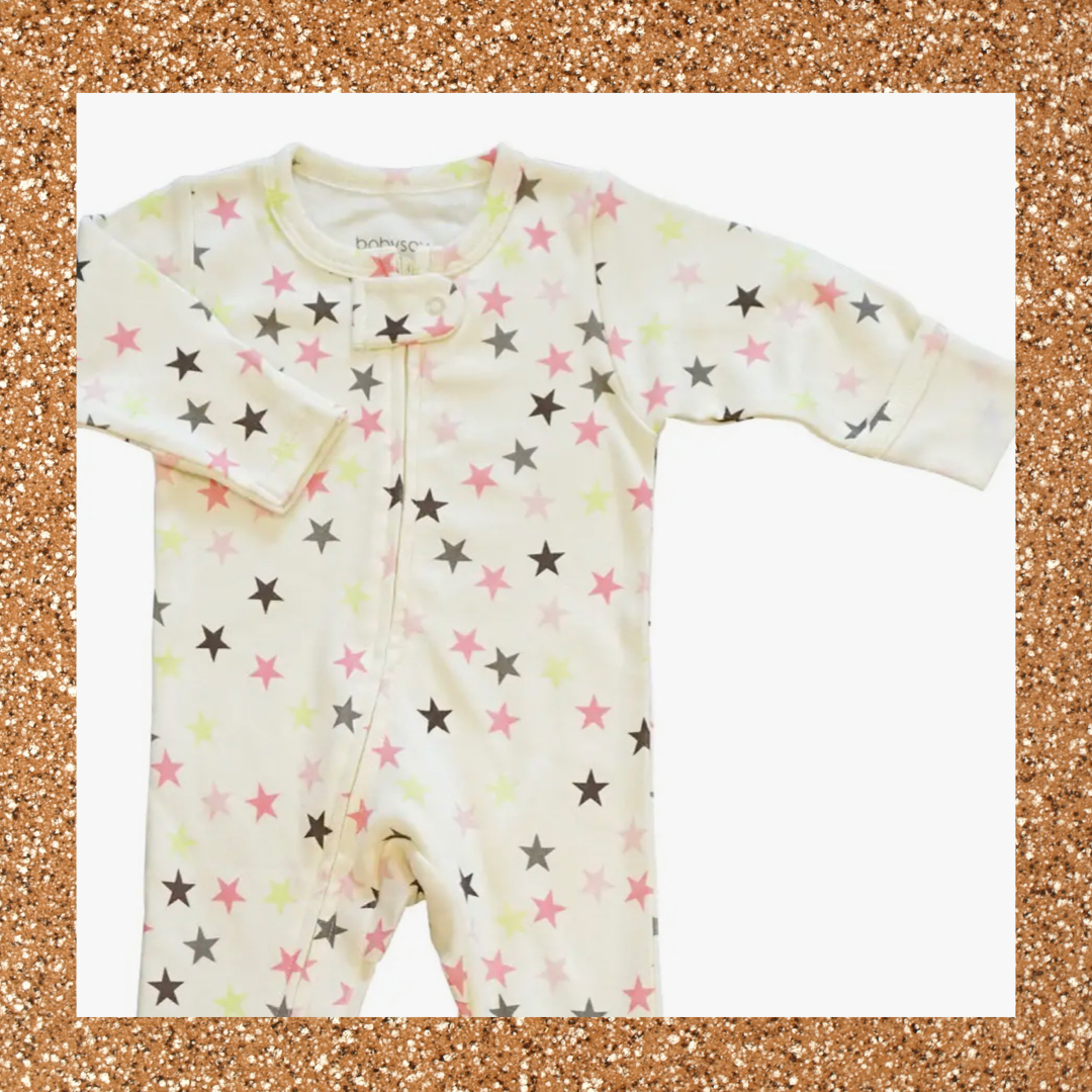 Star Zipper Footie Pajamas