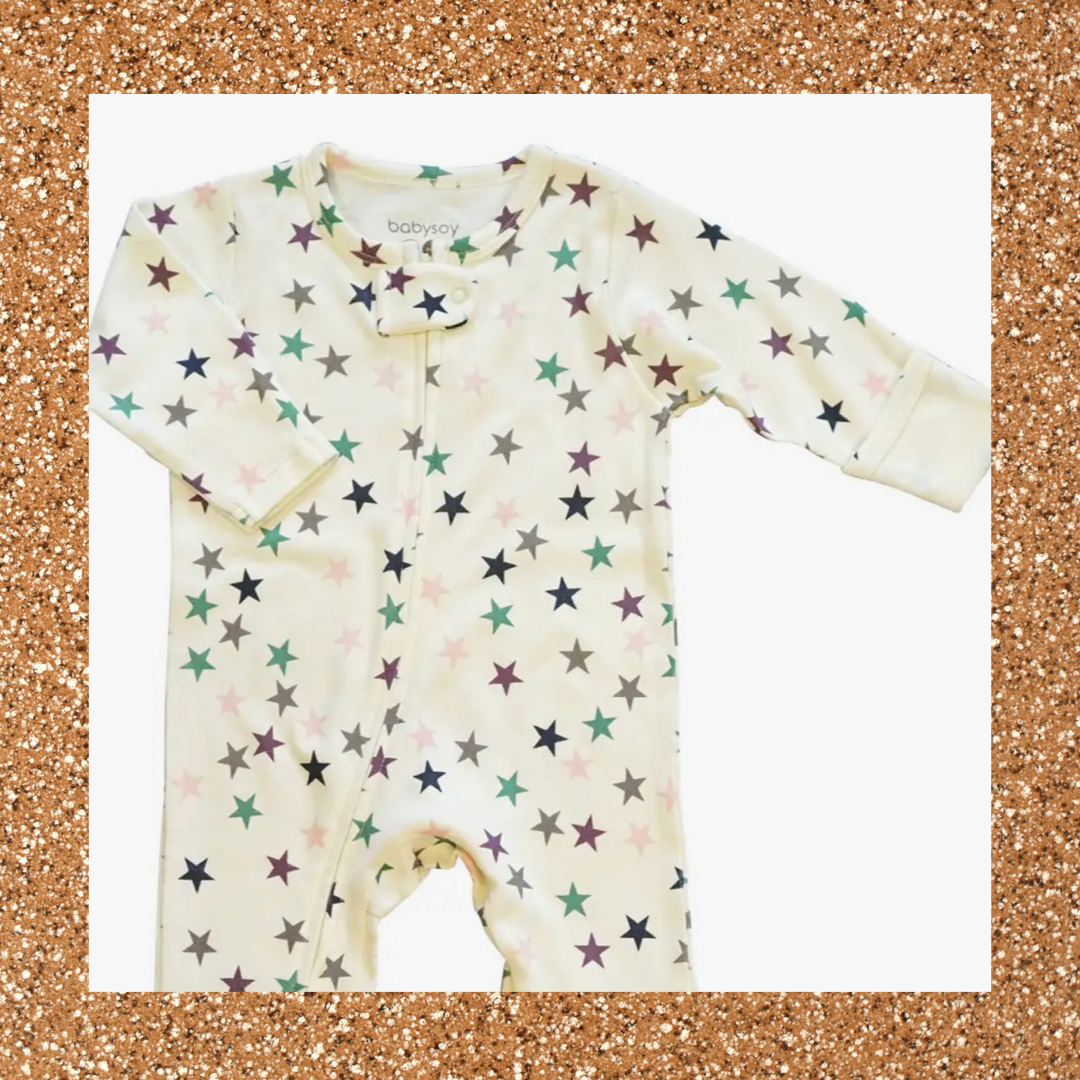 Star Zipper Footie Pajamas